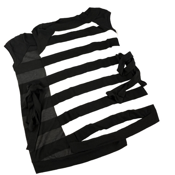 2pc Lot Top Tunic Melody Maternity Fashion size Small Black Gray Striped Stretch - Picture 1 of 10